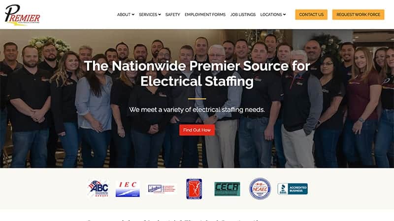 Premier Electrical Staffing | Screenshot