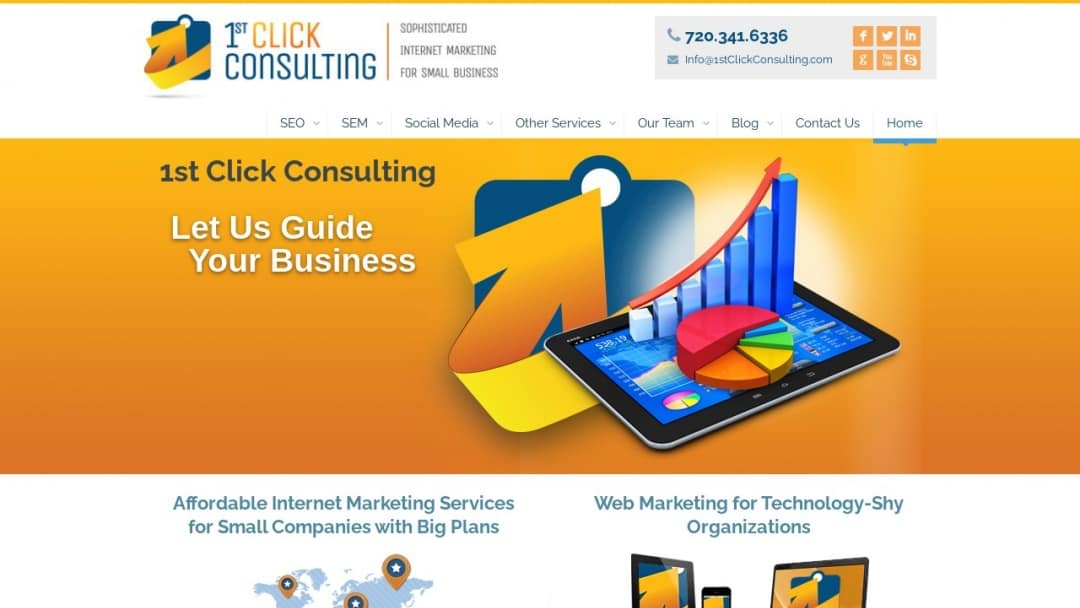 Screenshot of 1st Click Consulting's Website