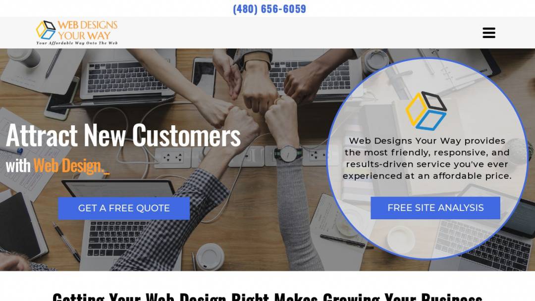 Screenshot of Web Designs Your Way LLC's Website