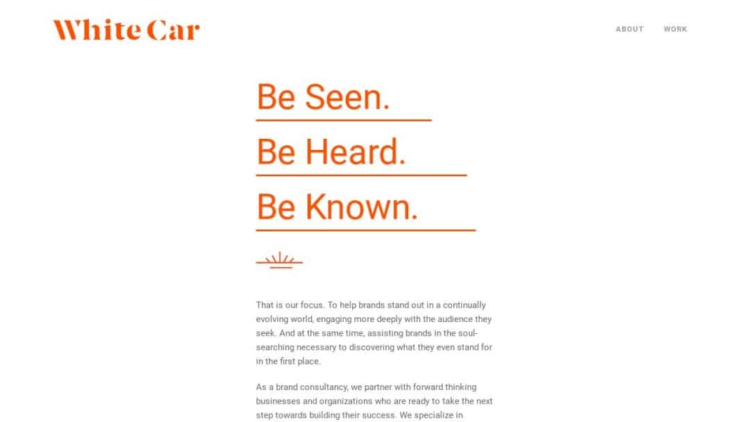 Screenshot of White Car's Website