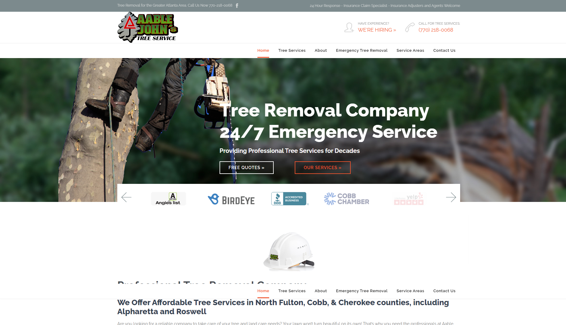 Best Contractor Website for Aable John’s Tree Service