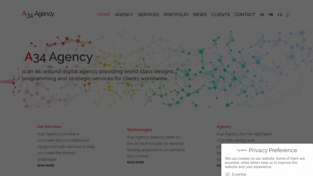 Screenshot of A34 Internet Agency's Website