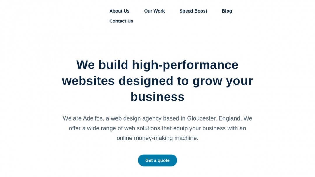 Screenshot of Adelfos Web Design's Website