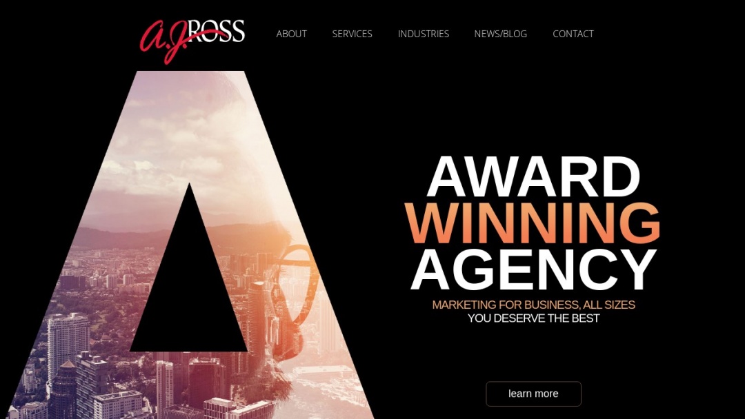 Screenshot of AJ Ross Creative Media's Website
