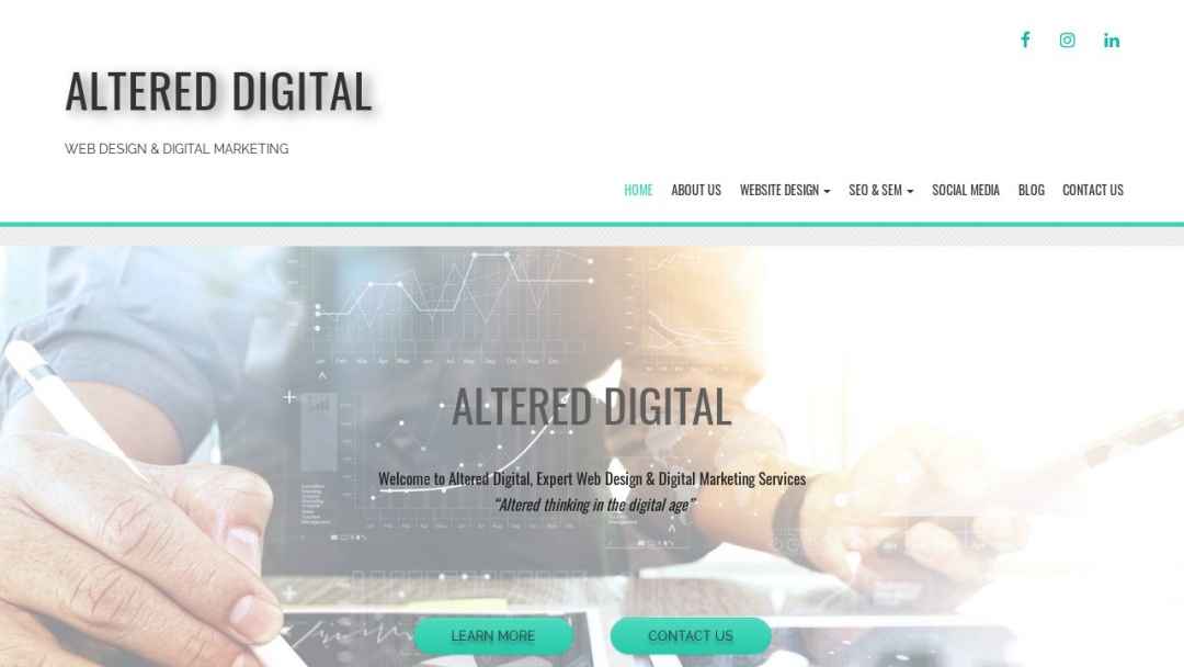 Screenshot of Altered Digital's Website