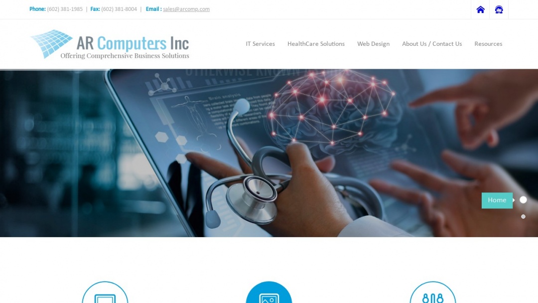 Screenshot of AR Computers Inc's Website