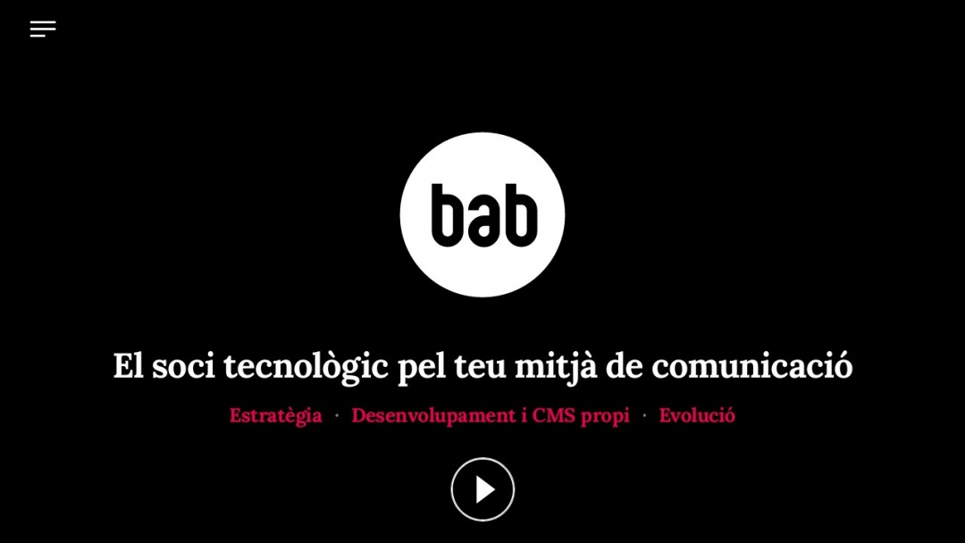 Screenshot of BAB's Website