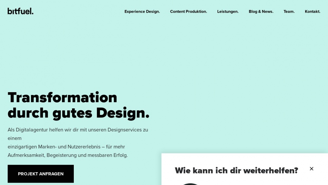 Screenshot of bitfuel GmbH's Website