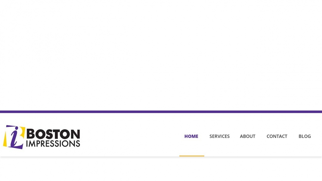 Screenshot of Boston Impressions, LLC's Website