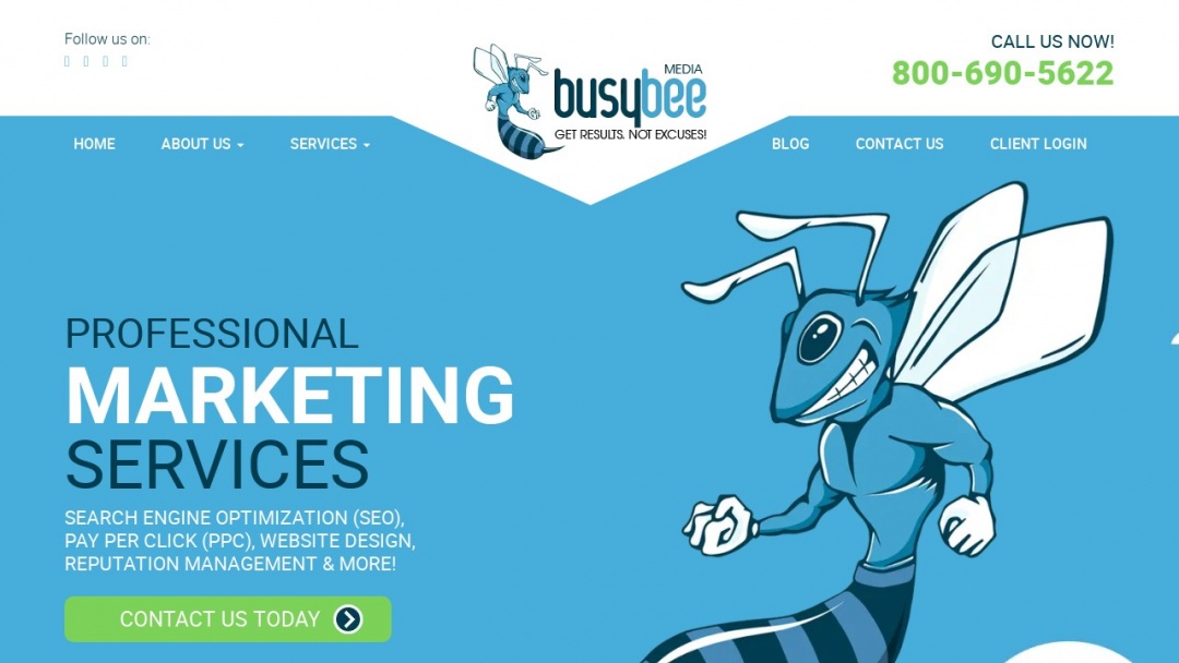Screenshot of Busy Bee Media, Inc.'s Website