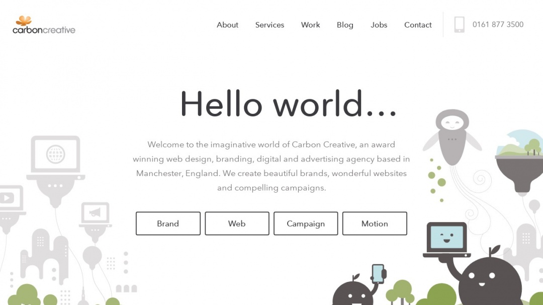 Screenshot of Carbon Creative's Website