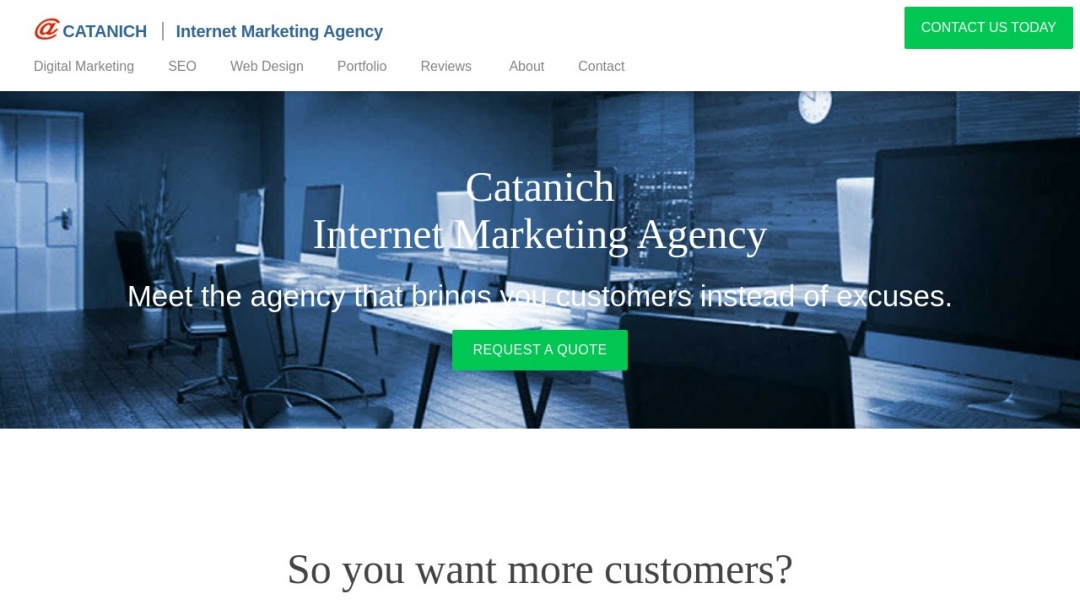 Screenshot of Catanich Internet Marketing's Website