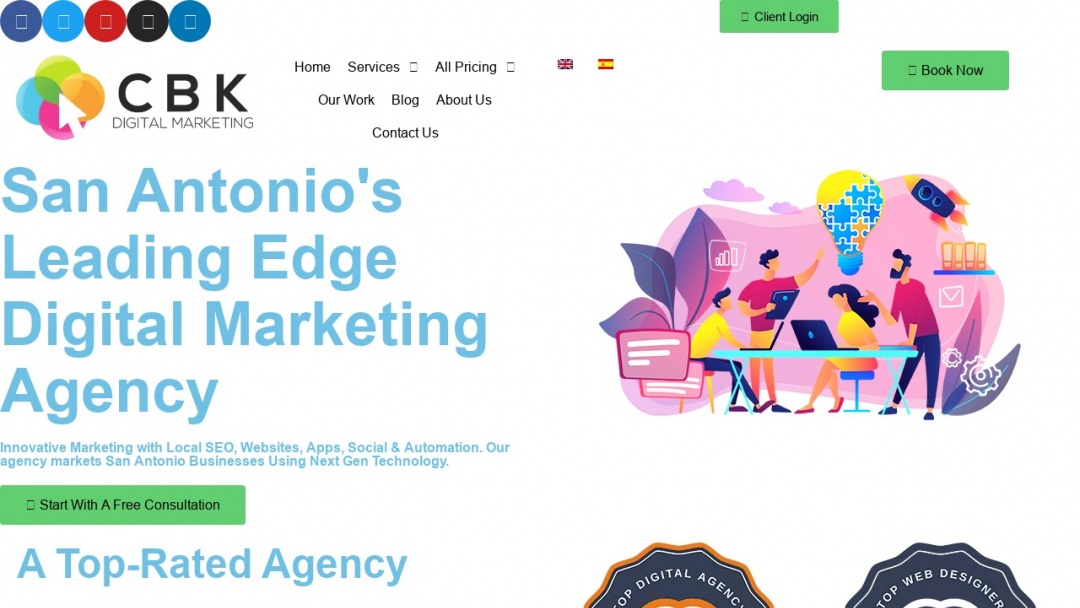 Screenshot of CBK Digital Marketing's Website