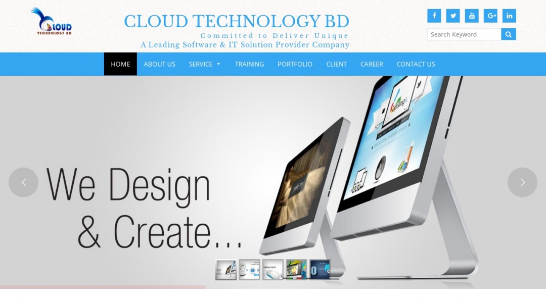 Screenshot of Cloud Technology BD's Website