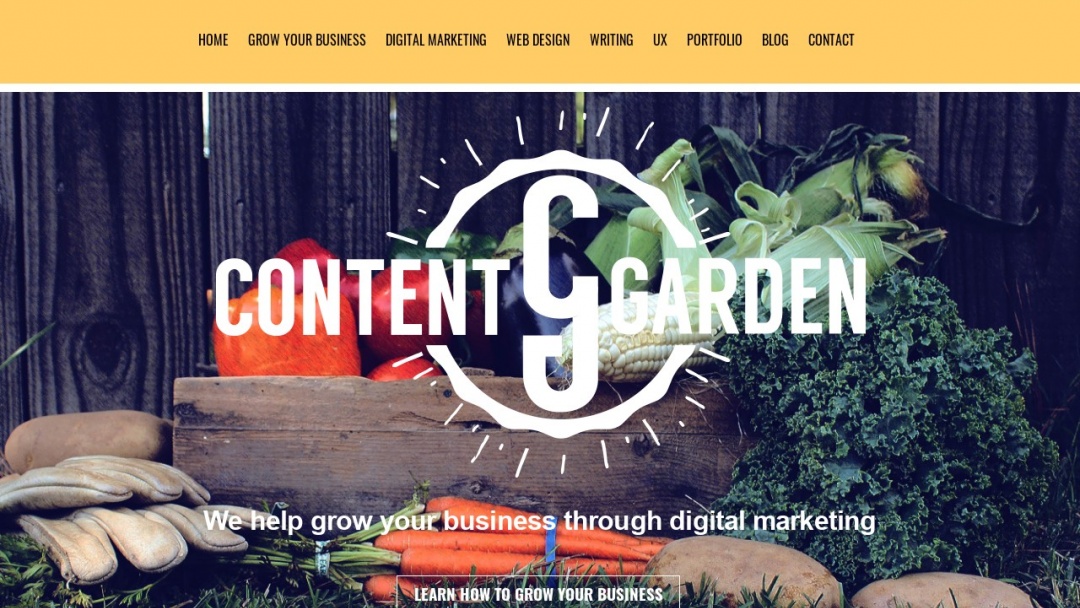 Screenshot of Content Garden, Inc's Website