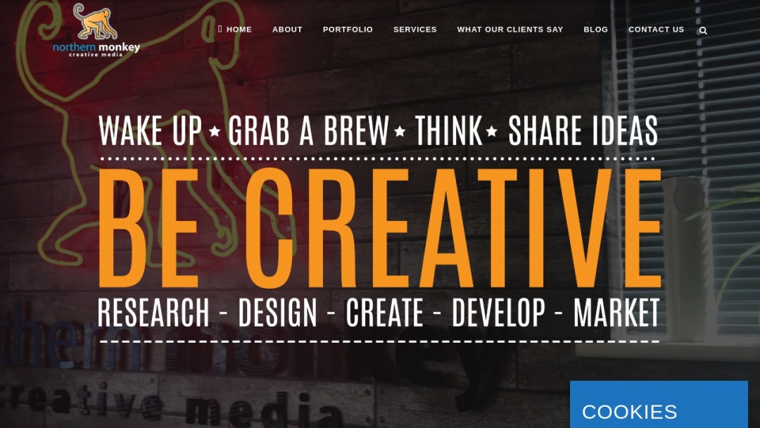 Screenshot of Northern Monkey Creative Media's Website