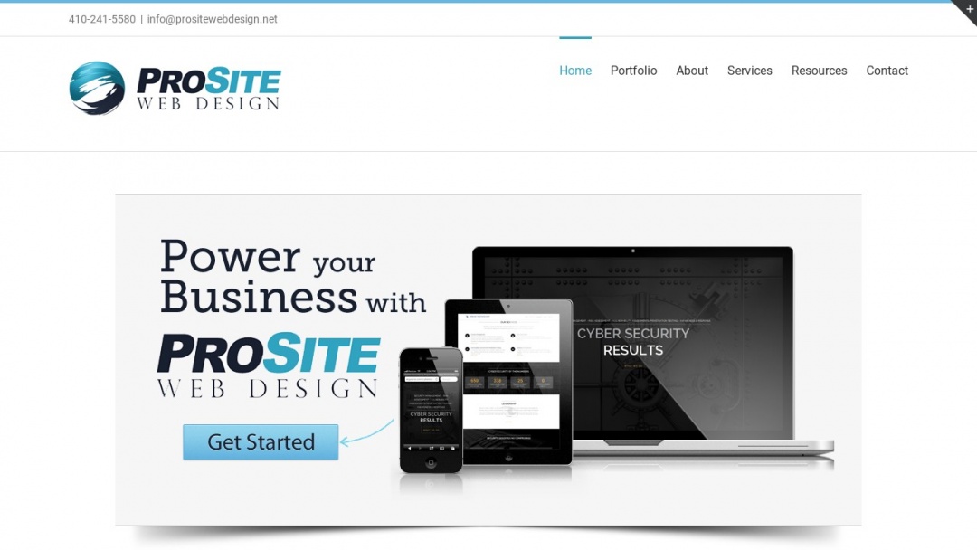 Screenshot of ProSite Web Design's Website
