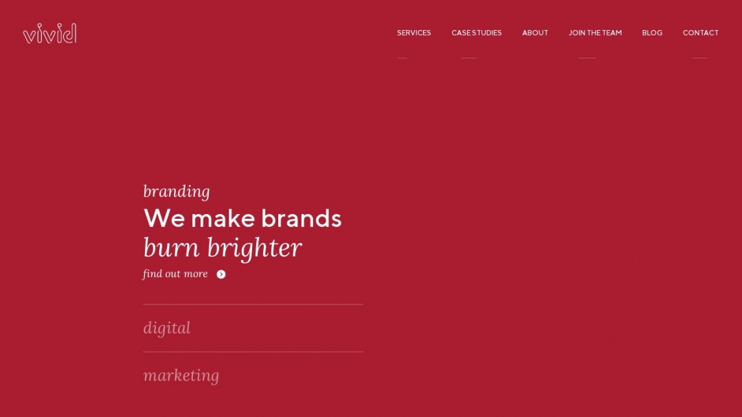 Screenshot of Vivid Creative Ltd's Website