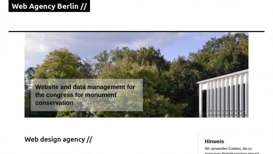 Screenshot of Web Agency Berlin's Website