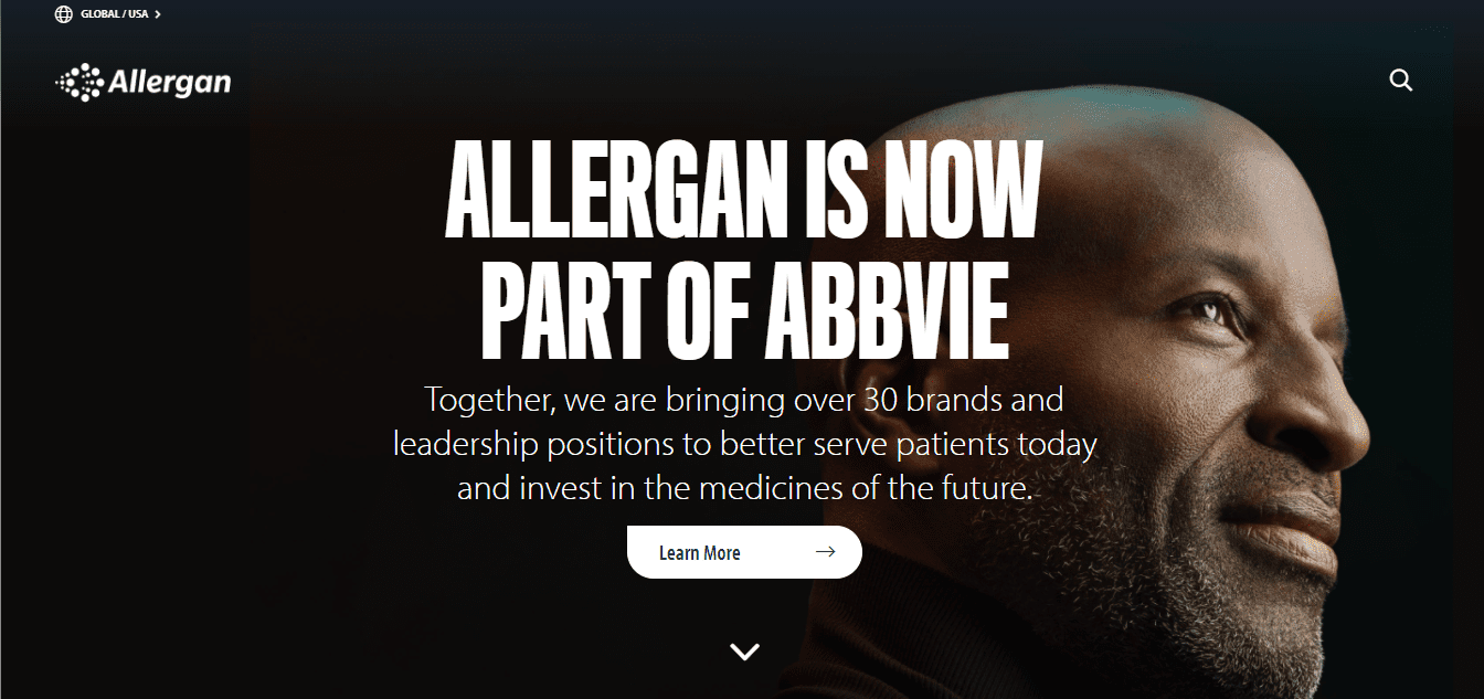 Best Pharma Website for Allergan