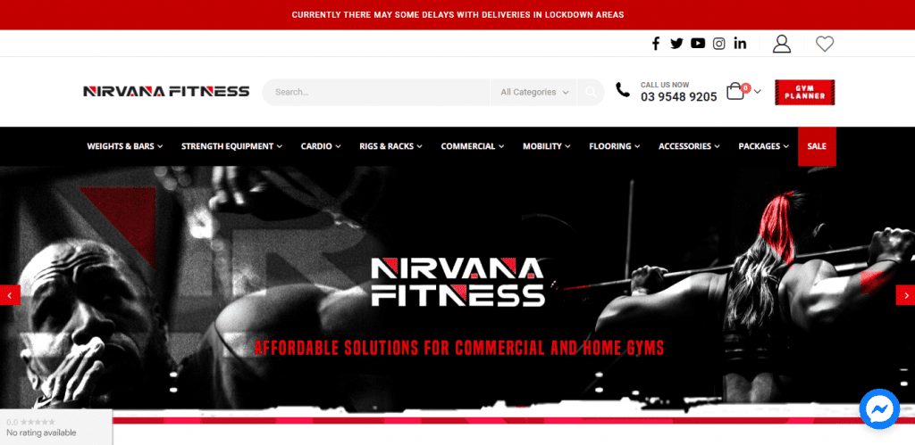 Best Retail Website for Nirvana Fitness