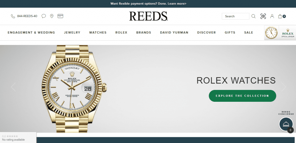 Best Retail Website for REEDS Jewelers, Inc.