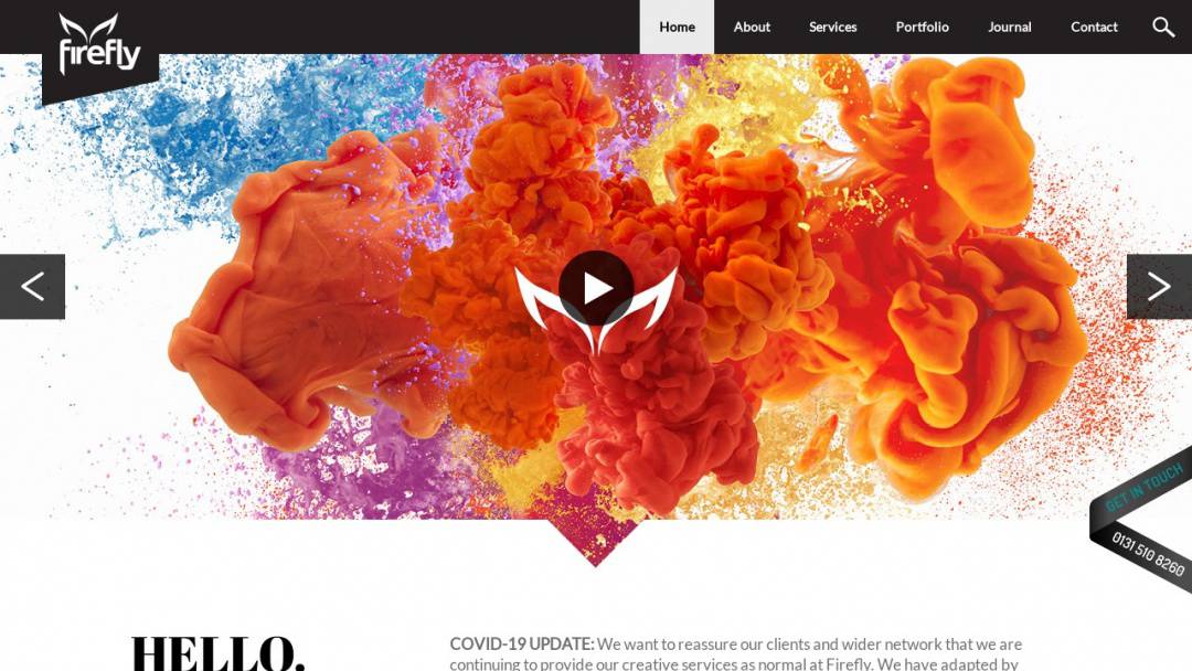 Screenshot of Firefly Design Agency's Website