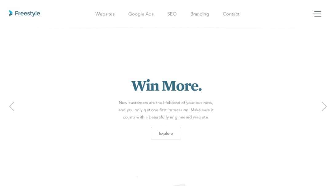 Screenshot of Freestyle Web Design's Website