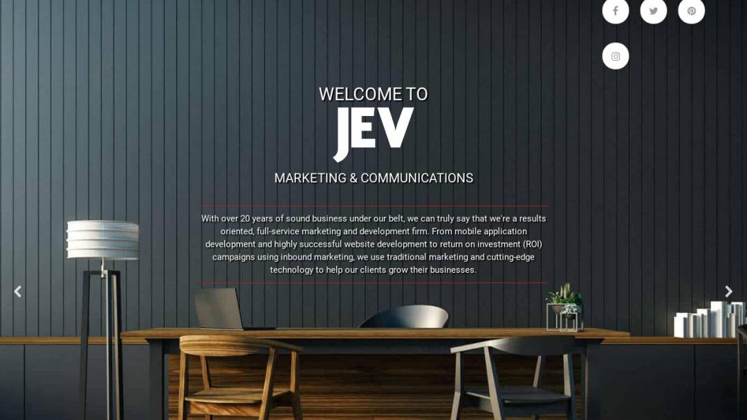 Screenshot of JEV Marketing & Communications's Website
