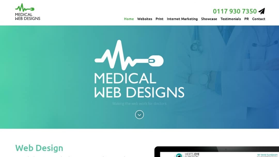 Screenshot of Medical Web Designs's Website
