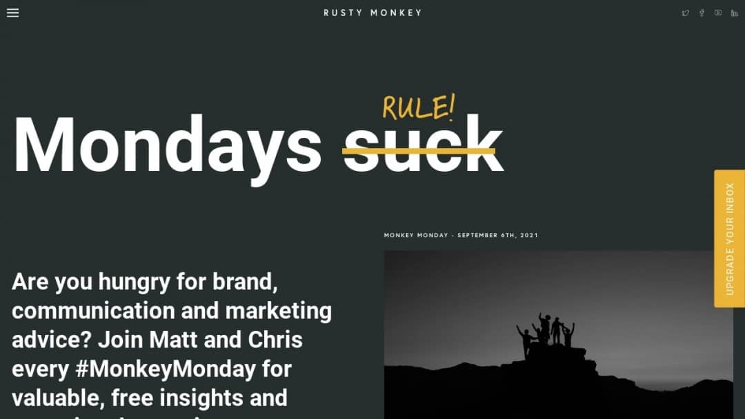 Screenshot of Rusty Monkey's Website