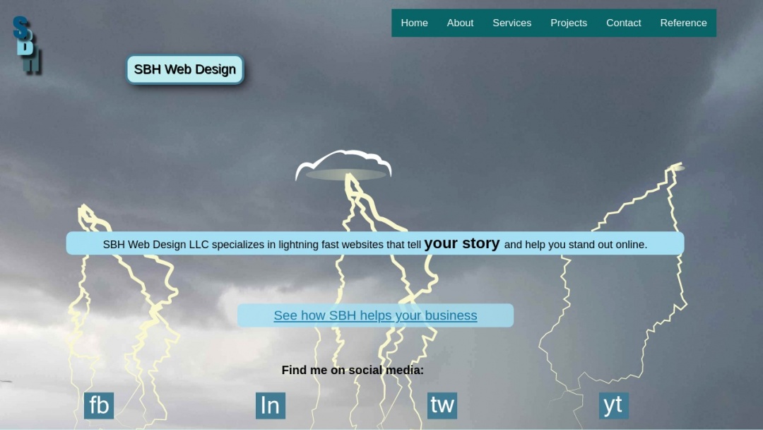Screenshot of SBH Web Design LLC's Website