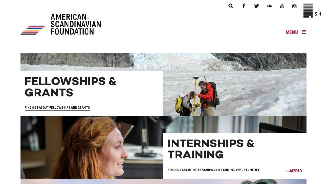 Screenshot of American-Scandinavian Foundation's Website