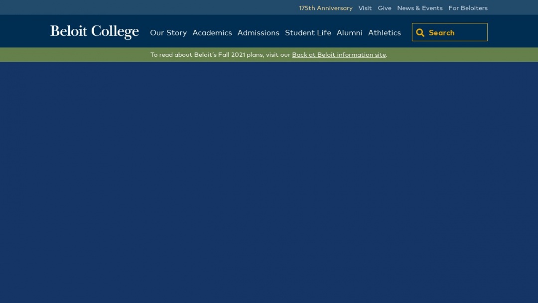 Screenshot of beloit college's Website