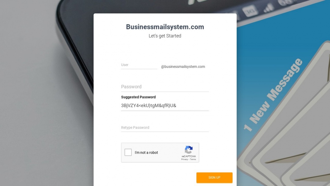 Screenshot of Businessmailsystem's Website