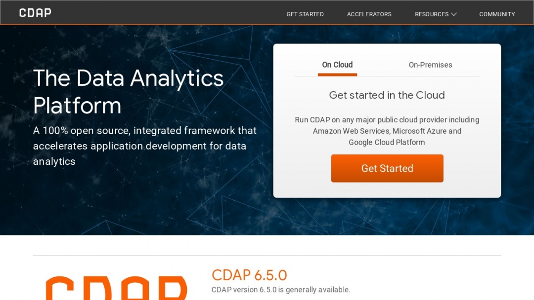 Screenshot of Cask Data's Website