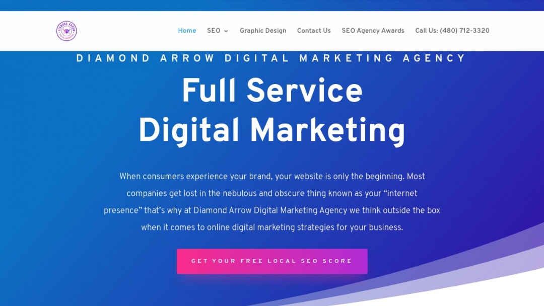 Screenshot of Diamond Arrow Digital Marketing Agency's Website