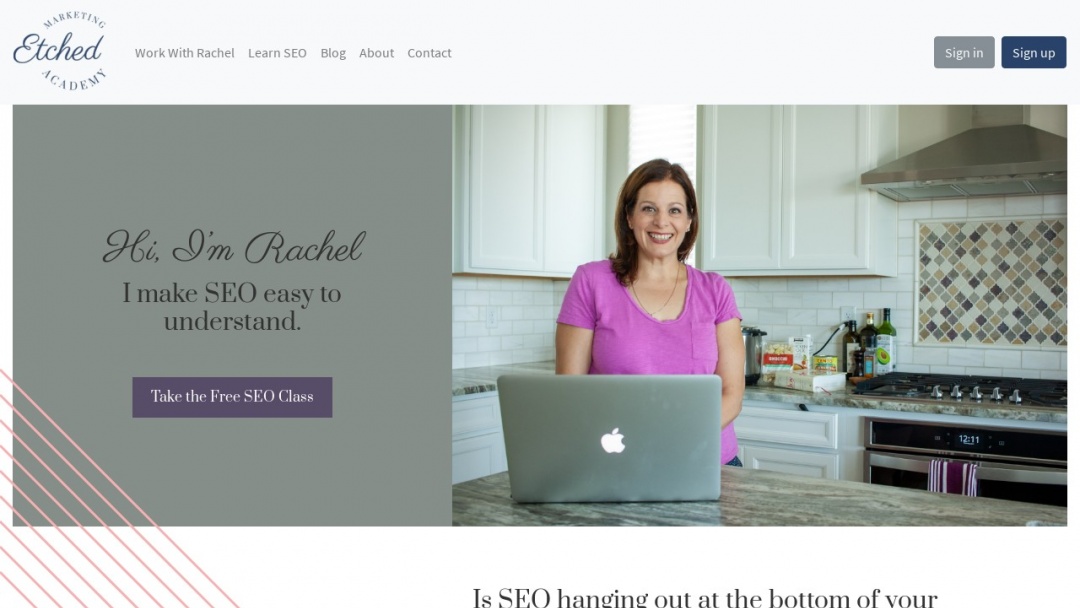 Screenshot of Etched Marketing's Website