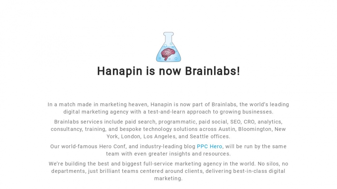 Screenshot of Hanapin Marketing's Website