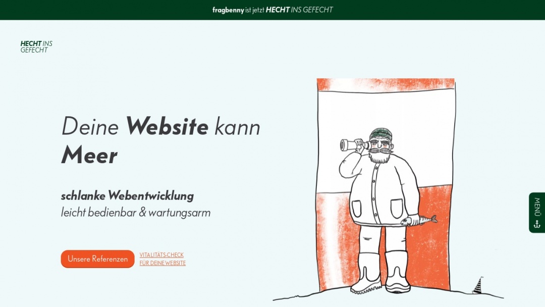Screenshot of Hecht ins Gefecht's Website