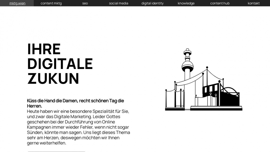 Screenshot of mktg.wien's Website
