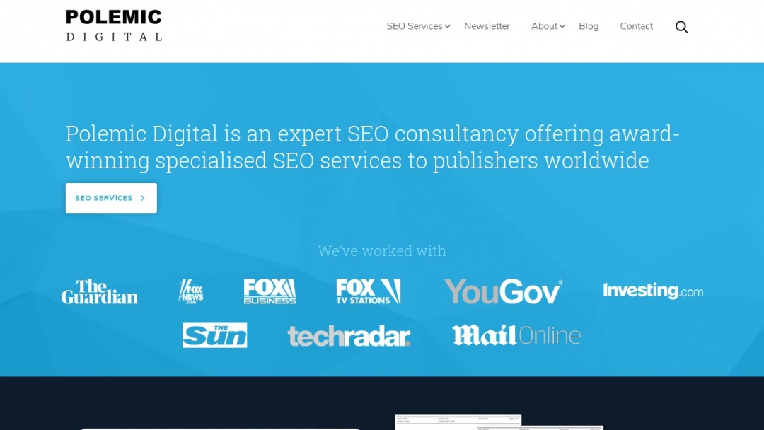 Screenshot of Polemic Digital's Website