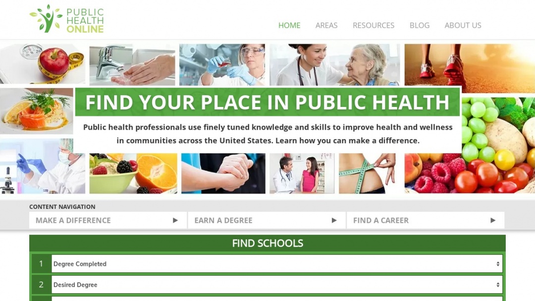 Screenshot of Public Health Online's Website