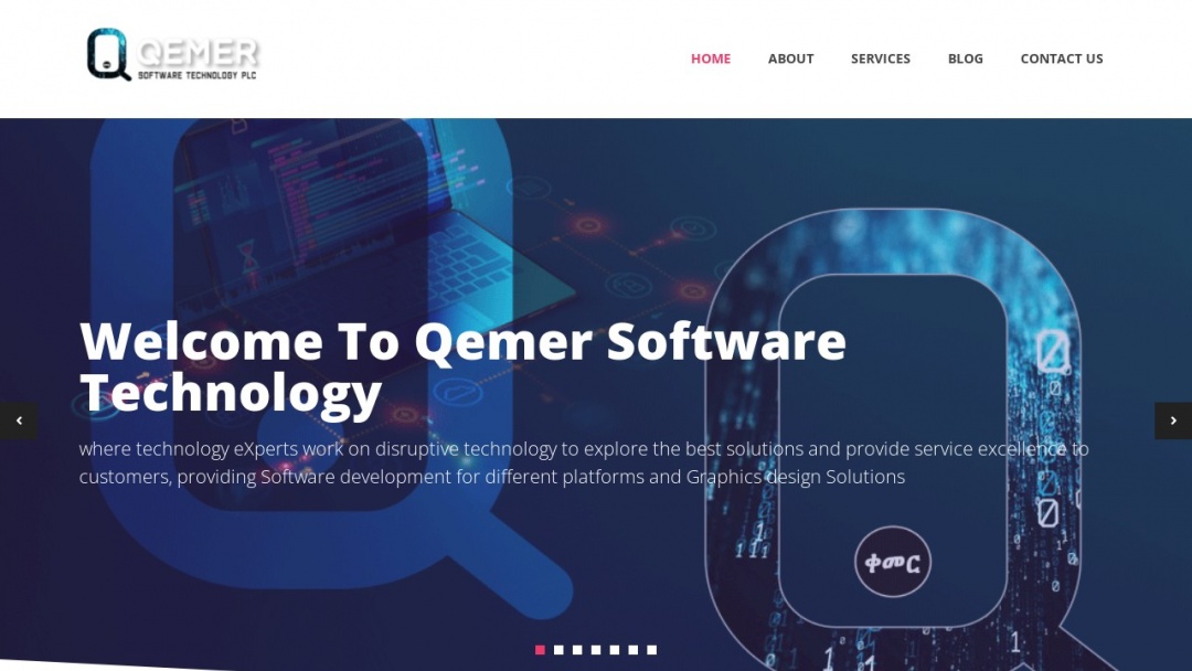 Screenshot of Qemer Software Technology PLC's Website