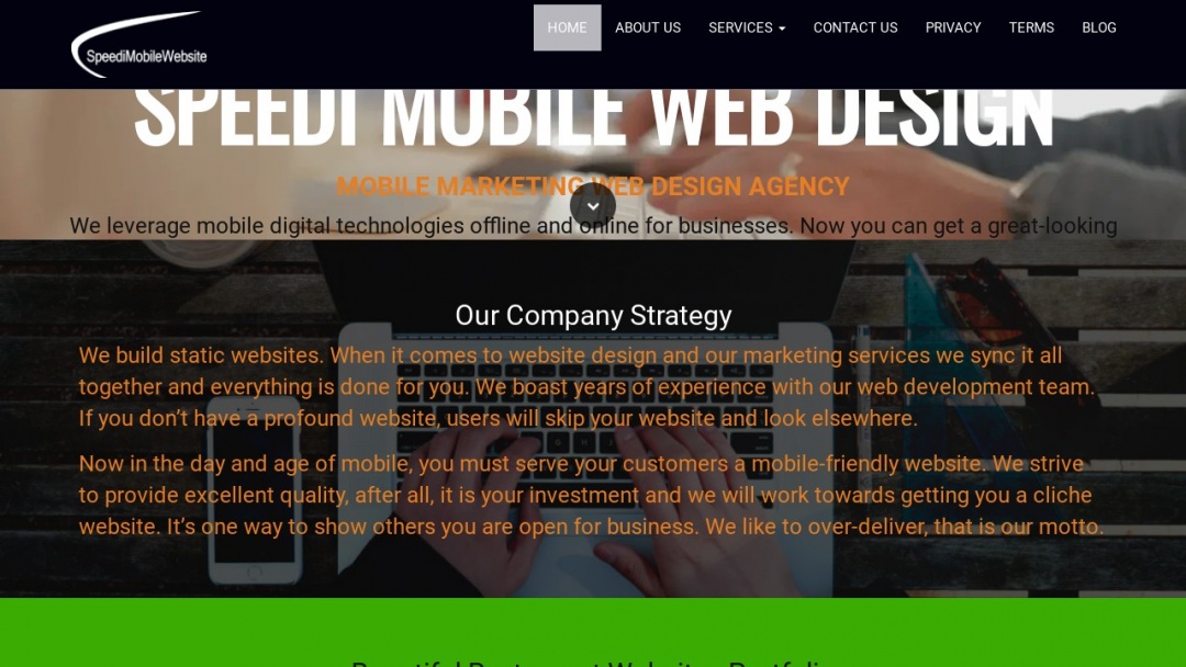Screenshot of SpeediMobileWebsite's Website