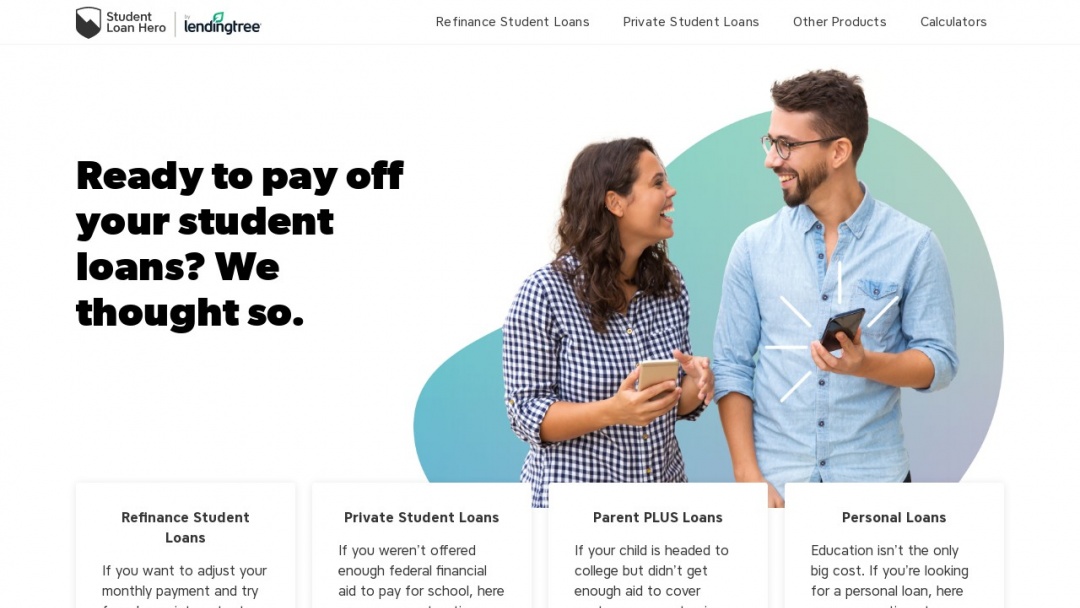 Screenshot of Student Loan Hero's Website