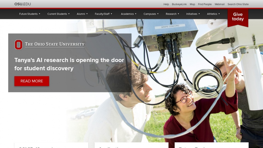 Screenshot of The Ohio State University School of Engineering's Website