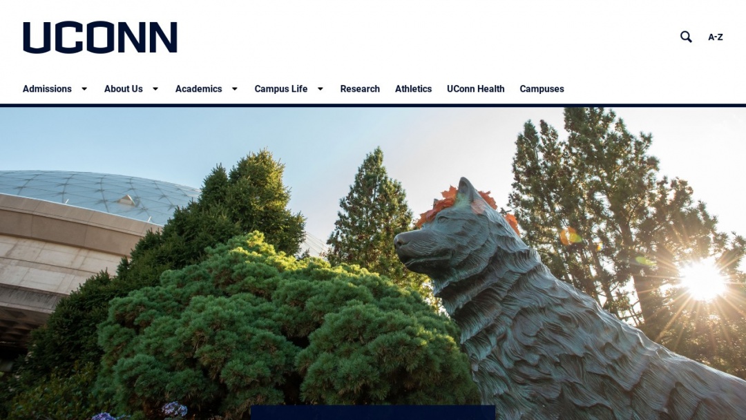 Screenshot of University of Connecticut's Website