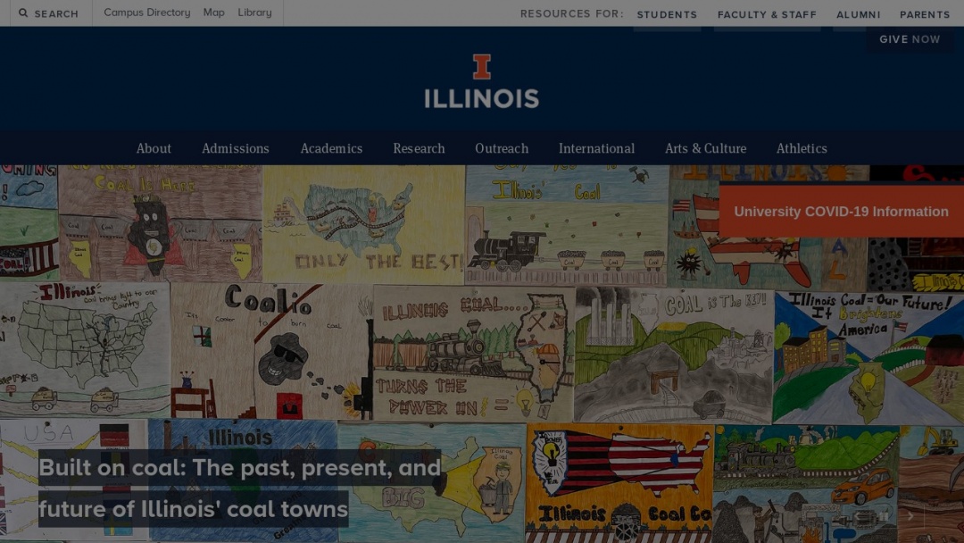 Screenshot of University of Illinois at Urbana-Champaign's Website