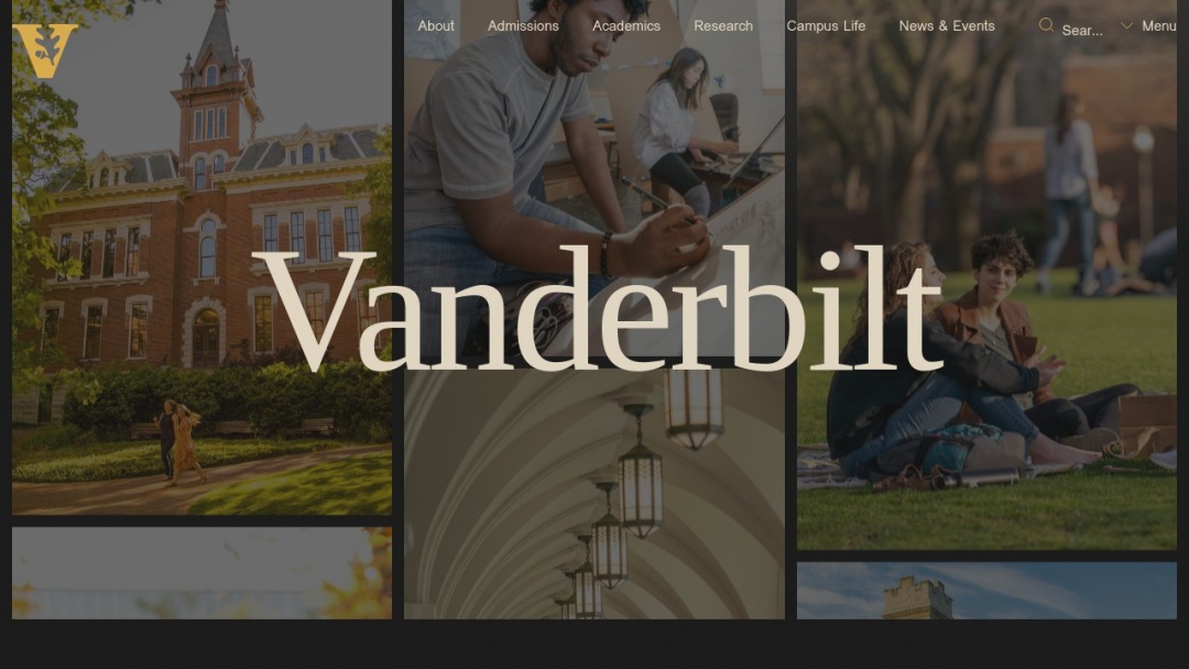 Screenshot of Vanderbilt University's Website